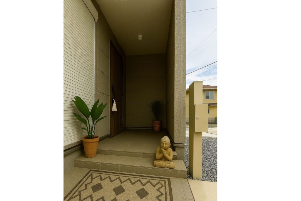 長野市で暮らしをデザインする不動産　土木外構　ワンストップ　カズケン　画像　富竹　玄関