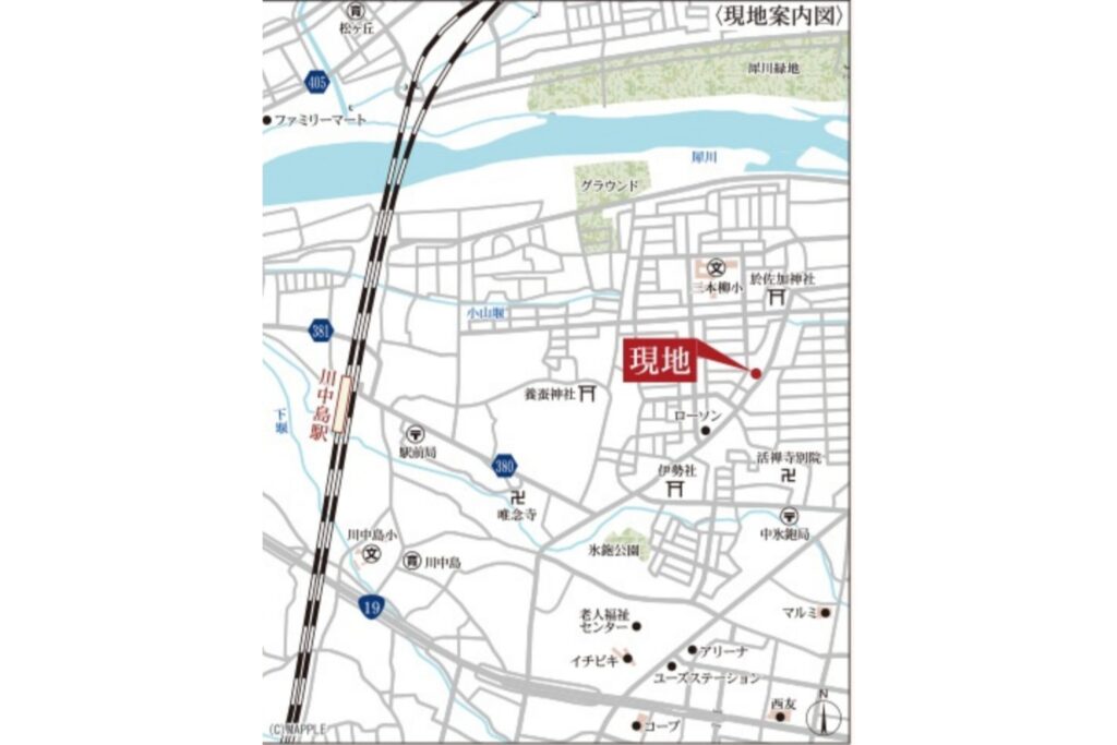 長野市で暮らしをデザインする不動産 土木外構 ワンストップ カズケン アイコン 地図